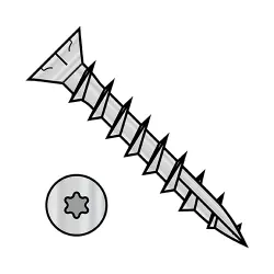 Six-Lobe w/Nibs, Steel Zinc, Part Thread Flat with #17 point Deep Thread/Cabinet Screws