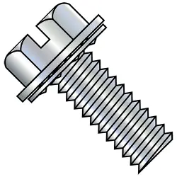 Int. Tooth, Steel Zinc Slotted Hex Washer SEMS Screws