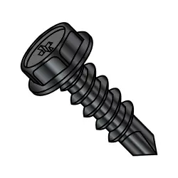 Black Oxide Phillips Hex Washer  - TEK® Self-Drilling Screws