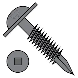 Square Recess Fine Steel Plain Round Washer Head Pocket Hole Screws